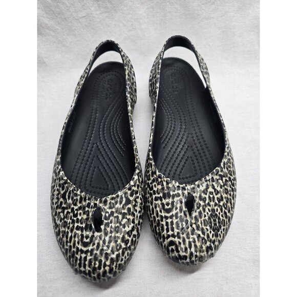 Crocs Olivia II Flat Slingback Casual Shoes Leopard Women's US Size 7 - Picture 2 of 9